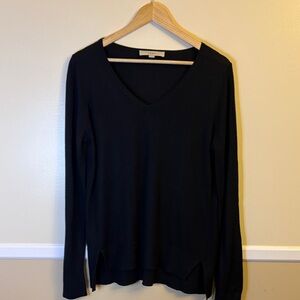 LOFT Black V-Neck Long Sleeve Top